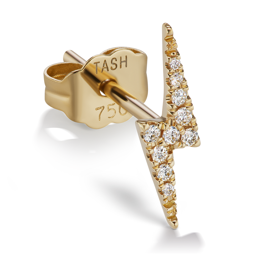 Maria Tash Diamond lightning bolt traditional stud AXL jewelry